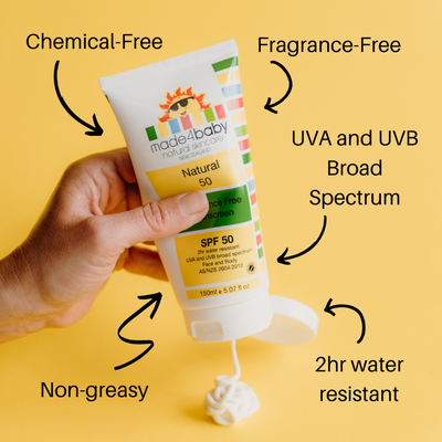 Natural Sunscreen SPF 50 (Fragrance Free) 150ml